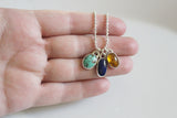 Gemstone Trio Necklace- Turquoise, Lapis Lazuli, and Amber