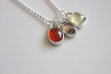 Gemstone Trio Necklace- Carnelian, Prehnite, and Agate