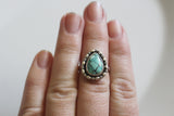 Turquoise Teardrop Ring- Size 7