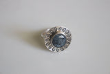 Handstamped Kyanite Ring- Size 6