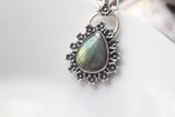 Flower Labradorite Statement Necklace