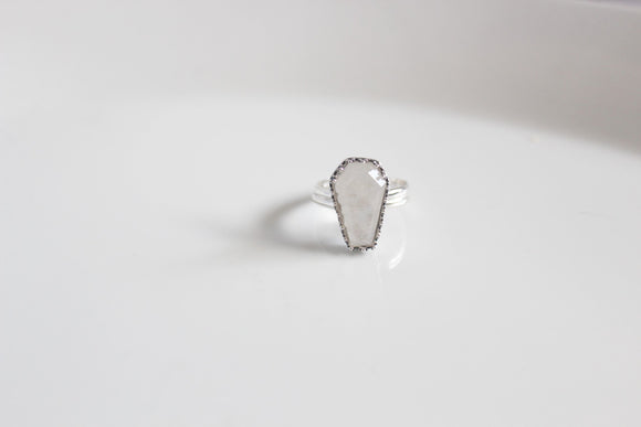 Moonstone Coffin Ring