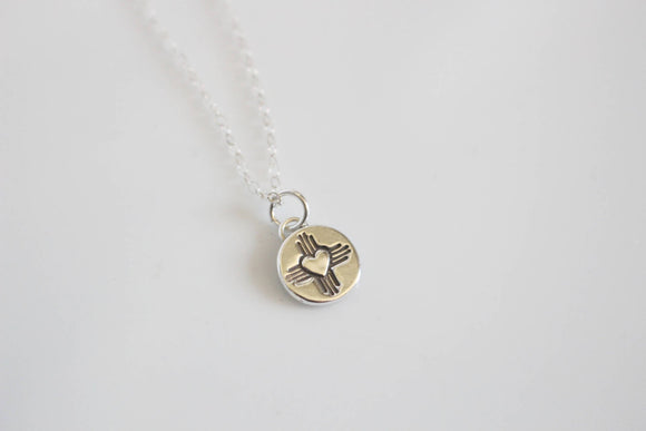 Heart Zia Symbol Necklace