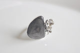 Silver Sheen Obsidian Flower Ring, Finished to Order in your Size