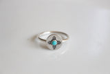 Zia Ring with Turquoise / Made to Order Ring in Sterling Silver / State of New Mexico Symbol Ring / Stacking Ring with Turquoise